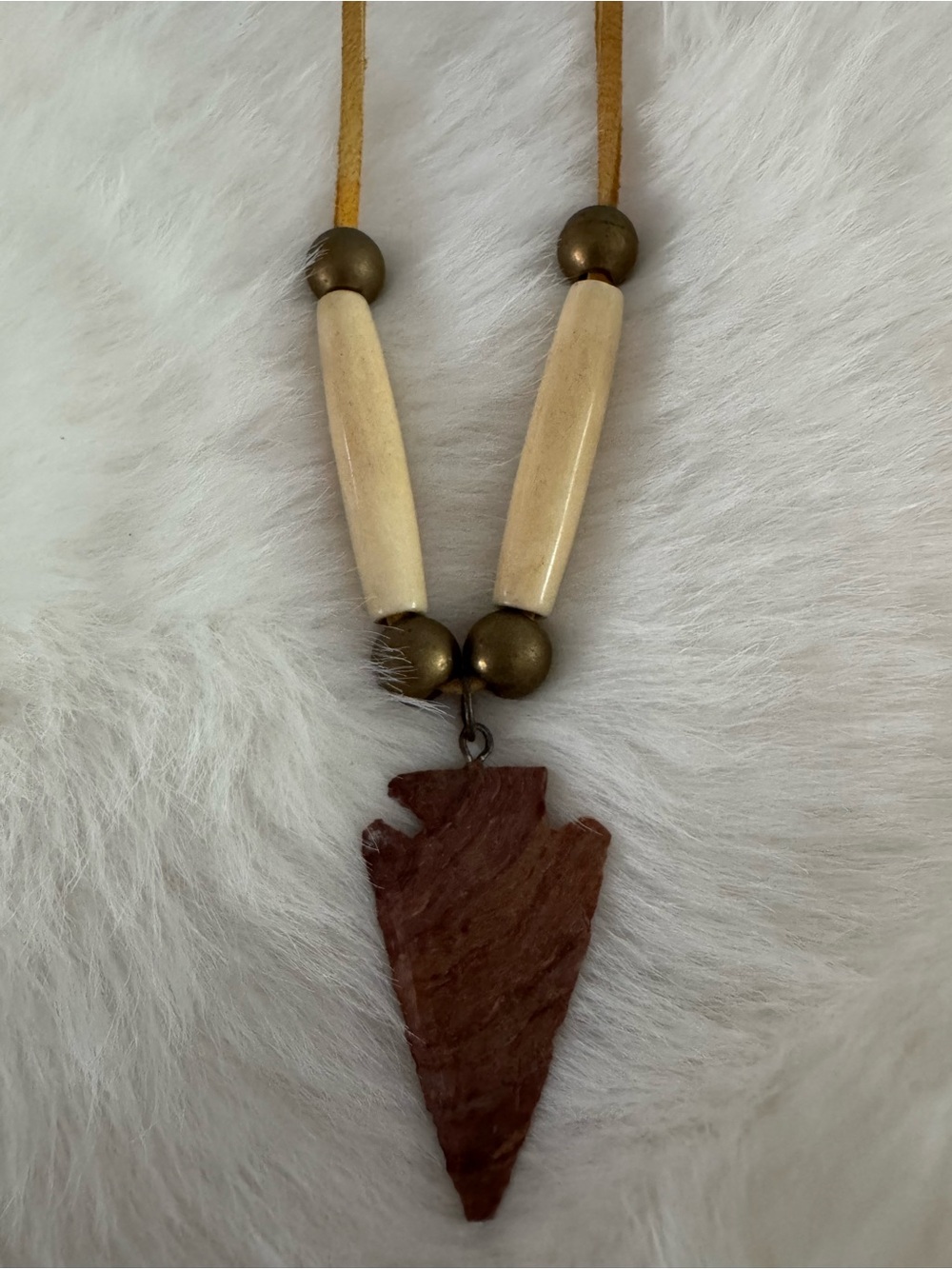 Boho Brown Genuine Arrowhead Pendant Necklace